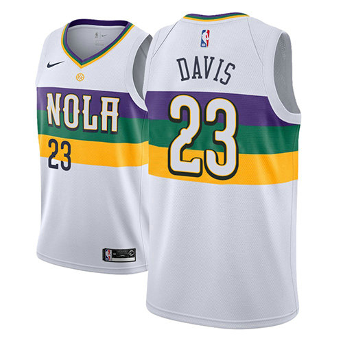 Camiseta baloncesto Anthony Davis 23 Ciudad 2018-19 Blanco New Orleans Pelicans Hombre