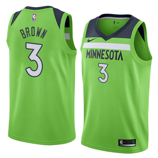 Camiseta baloncesto Anthony Marron 3 Statement 2018 Verde Minnesota Timberwolves Hombre