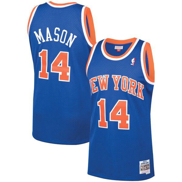 Camiseta baloncesto Anthony Mason 14 1991-92 Hardwood Classics Swingman Azul New York Knicks Hombre