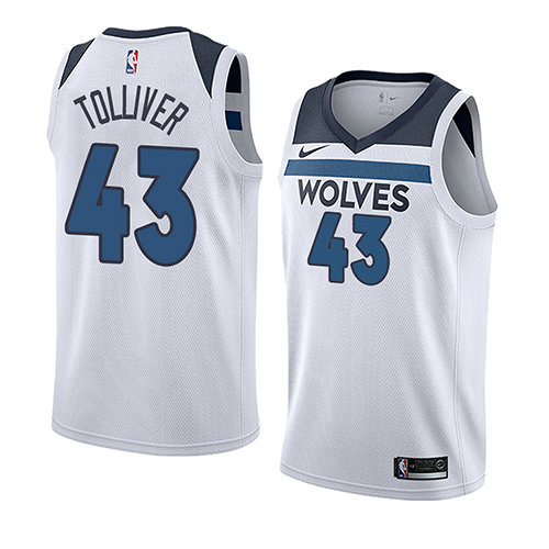 Camiseta baloncesto Anthony Tolliver 43 Association 2018 Blanco Minnesota Timberwolves Hombre