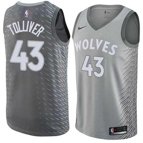 Camiseta baloncesto Anthony Tolliver 43 Ciudad 2017-18 Gris Minnesota Timberwolves Hombre