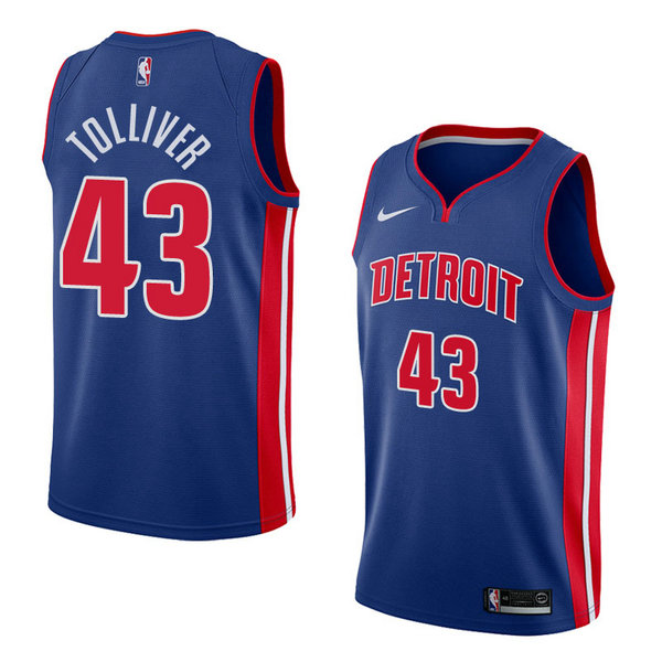 Camiseta baloncesto Anthony Tolliver 43 Icon 2018 Azul Detroit Pistons Hombre