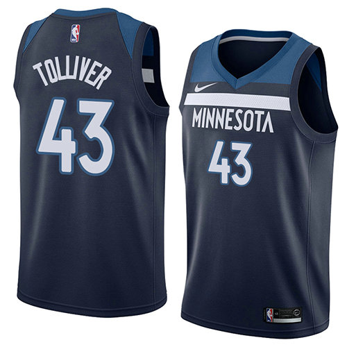 Camiseta baloncesto Anthony Tolliver 43 Icon 2018 Azul Minnesota Timberwolves Hombre
