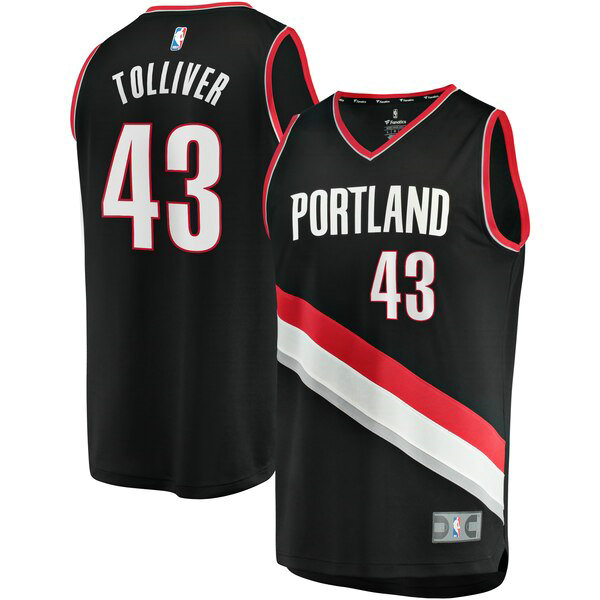 Camiseta baloncesto Anthony Tolliver 43 Icon Edition Negro Portland Trail Blazers Hombre