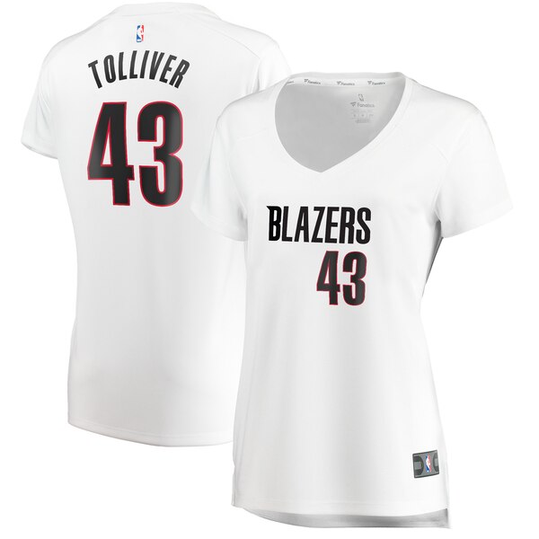Camiseta baloncesto Anthony Tolliver 43 association edition Blanco Portland Trail Blazers Mujer