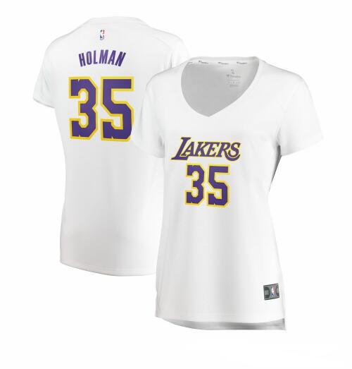 Camiseta baloncesto Aric Holman 35 association edition Blanco Los Angeles Lakers Mujer