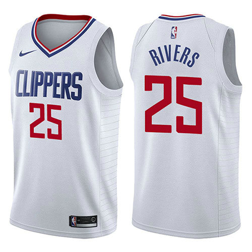 Camiseta baloncesto Austin Rivers 25 Association 2017-18 Blanco Los Angeles Clippers Hombre