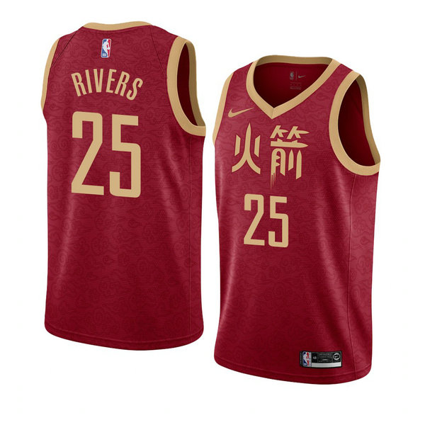 Camiseta baloncesto Austin Rivers 25 Ciudad 2018-19 Rojo Houston Rockets Hombre