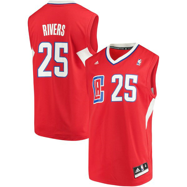 Camiseta baloncesto Austin Rivers 25 adidas Road Replica Rojo Los Angeles Clippers Hombre