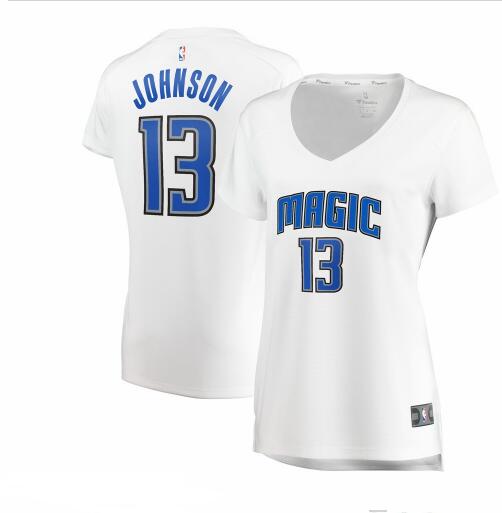 Camiseta baloncesto BJ Johnson 13 association edition Blanco Orlando Magic Mujer