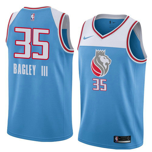 Camiseta baloncesto Bagley III 35 Ciudad 2017-18 Azul Sacramento Kings Hombre
