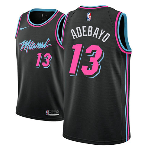 Camiseta baloncesto Bam Adebayo 13 Ciudad 2018-19 Negro Miami Heat Hombre