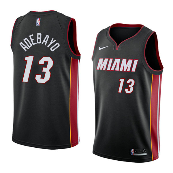 Camiseta baloncesto Bam Adebayo 13 Icon 2018 Negro Miami Heat Hombre