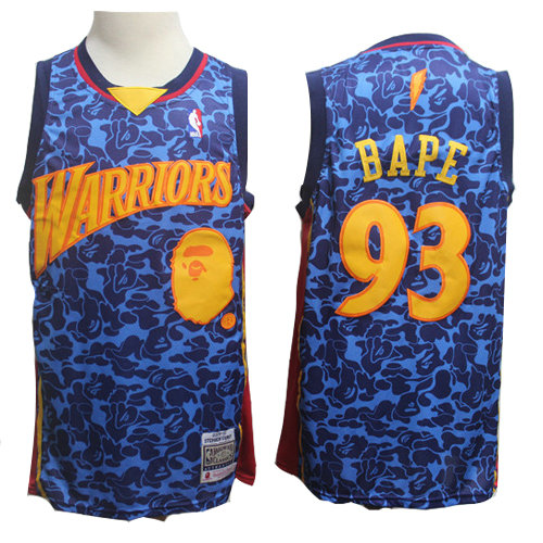 Camiseta baloncesto Bape 93 Hardwood Classics Azul Golden State Warriors Hombre