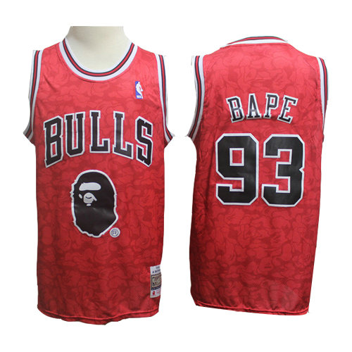 Camiseta baloncesto Bape 93 Hardwood Classics Rojo Chicago Bulls Hombre