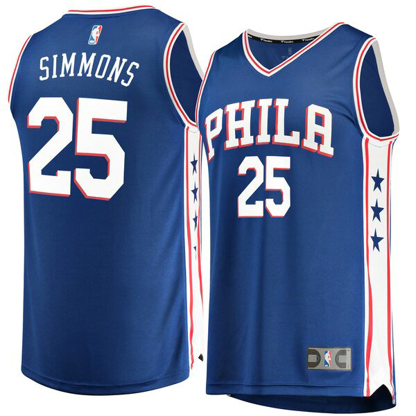 Camiseta baloncesto Ben Simmons 25 Icon Edition Azul Philadelphia 76ers Hombre