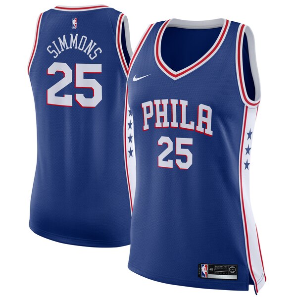 Camiseta baloncesto Ben Simmons 25 Nike icon edition Azul Philadelphia 76ers Mujer