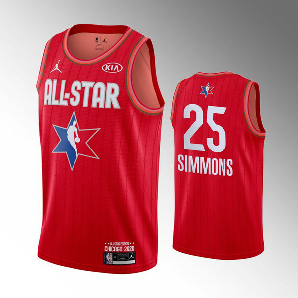 Camiseta baloncesto Ben Simmons 25 Rojo All Star 2020 Hombre