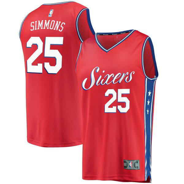 Camiseta baloncesto Ben Simmons 25 Statement Edition Rojo Philadelphia 76ers Hombre