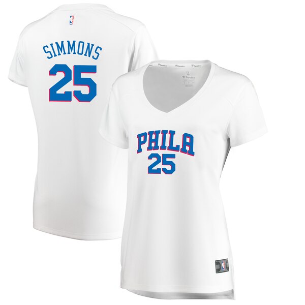 Camiseta baloncesto Ben Simmons 25 association edition Blanco Philadelphia 76ers Mujer