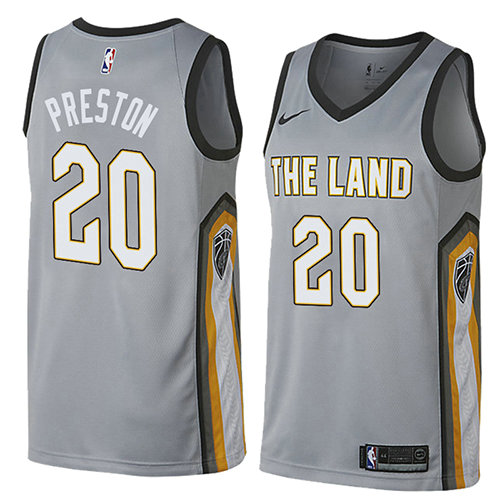 Camiseta baloncesto Billy Preston 20 Ciudad 2018 Gris Cleveland Cavaliers Hombre