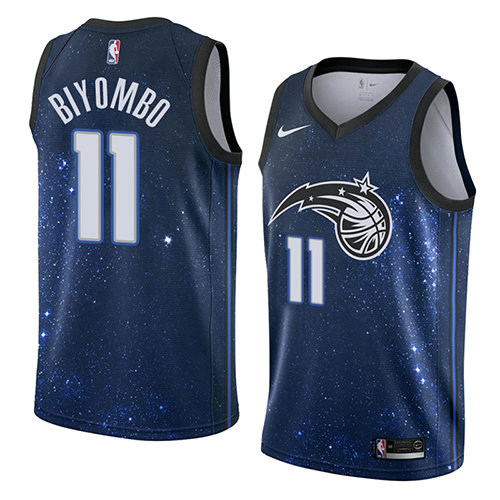 Camiseta baloncesto Bismack Biyombo 11 Ciudad 2018 Azul Orlando Magic Hombre