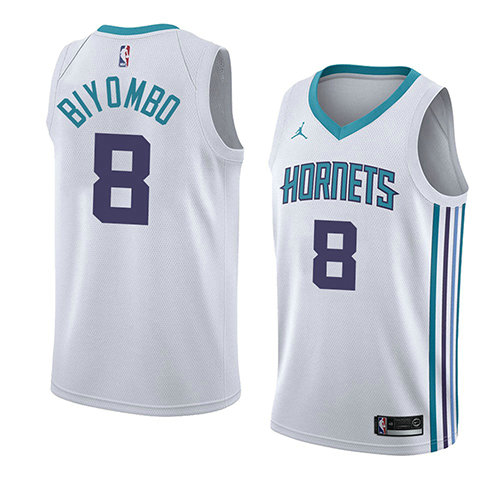 Camiseta baloncesto Bismack Biyombo 8 Association 2018 Blanco Charlotte Hornets Hombre