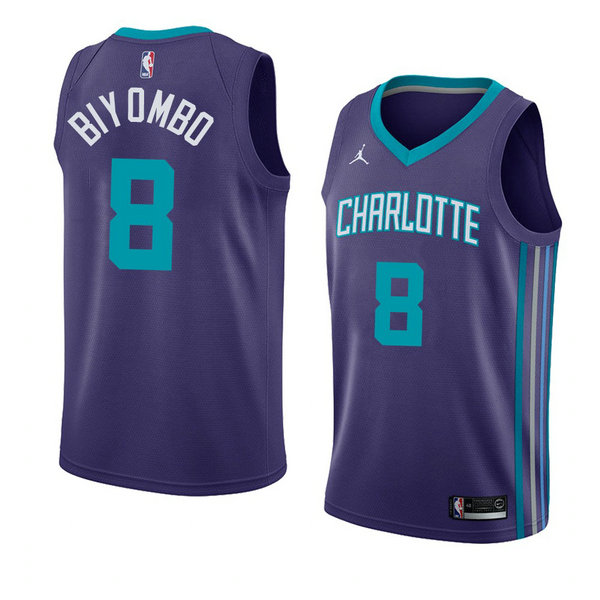 Camiseta baloncesto Bismack Biyombo 8 Statement 2018 P鐓pura Charlotte Hornets Hombre