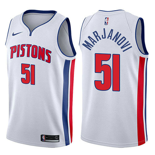 Camiseta baloncesto Boban Marjanovic 51 Association 2017-18 Blanco Detroit Pistons Hombre