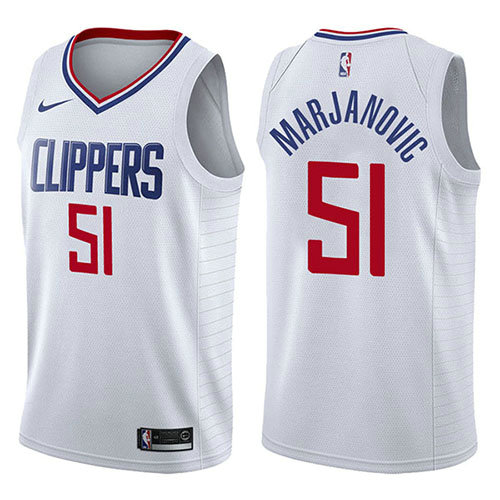 Camiseta baloncesto Boban Marjanovic 51 Association 2017-18 Blanco Los Angeles Clippers Hombre