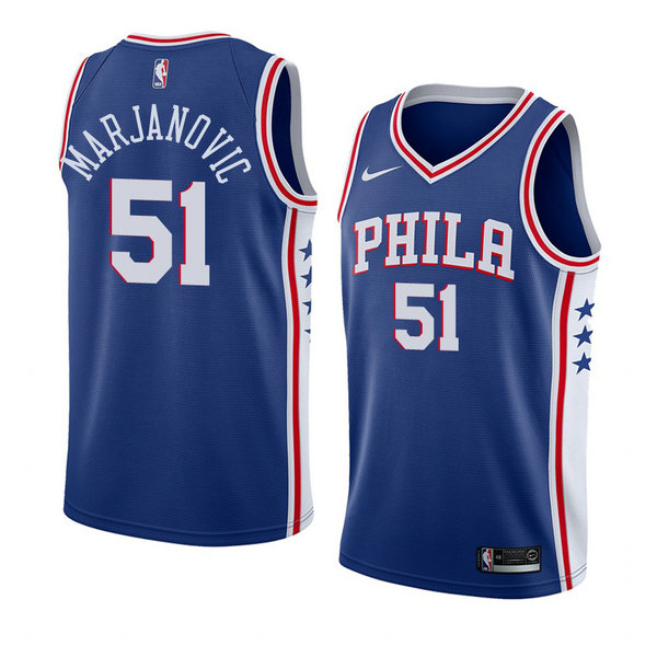 Camiseta baloncesto Boban Marjanovic 51 Icon 2018 Azul Philadelphia 76ers Hombre