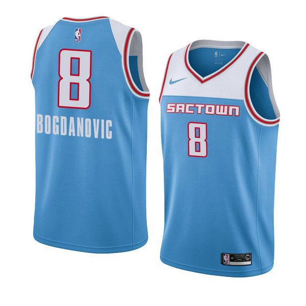 Camiseta baloncesto Bogdan Bogdanovic 8 Ciudad 2018-19 Azul Sacramento Kings Hombre