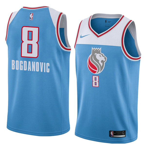 Camiseta baloncesto Bogdan Bogdanovic 8 Ciudad 2018 Azul Sacramento Kings Hombre