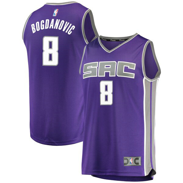 Camiseta baloncesto Bogdan Bogdanovic 8 Road Replica Player Púrpura Sacramento Kings Hombre