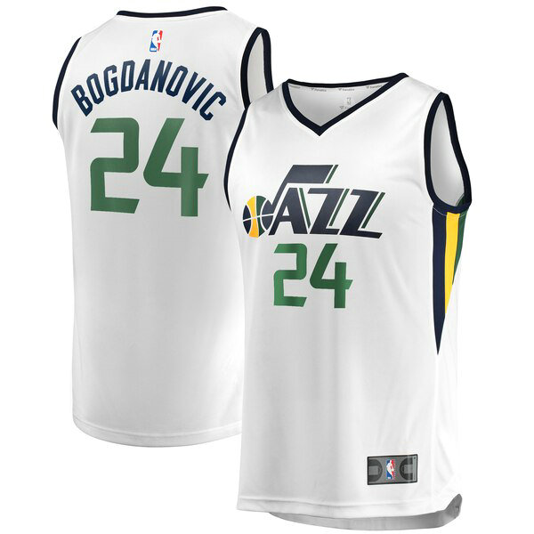 Camiseta baloncesto Bojan Bogdanovic 24 Association Edition Blanco Utah Jazz Hombre