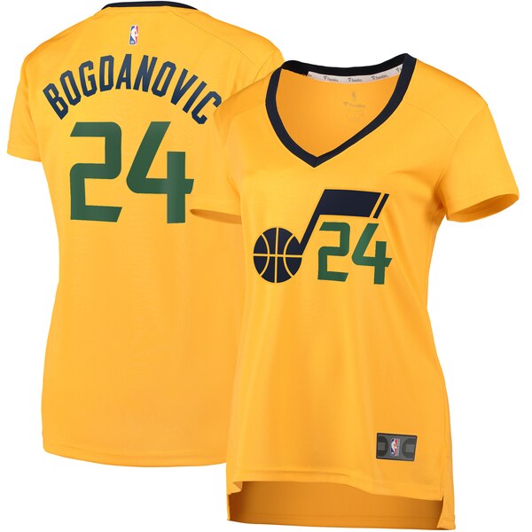 Camiseta baloncesto Bojan Bogdanovic 24 statement edition Amarillo Utah Jazz Mujer