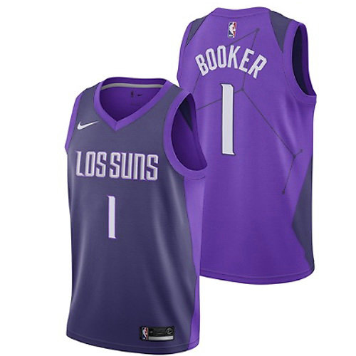 Camiseta baloncesto Booker 1 Ciudad 2017-18 P鐓pura Phoenix Suns Hombre