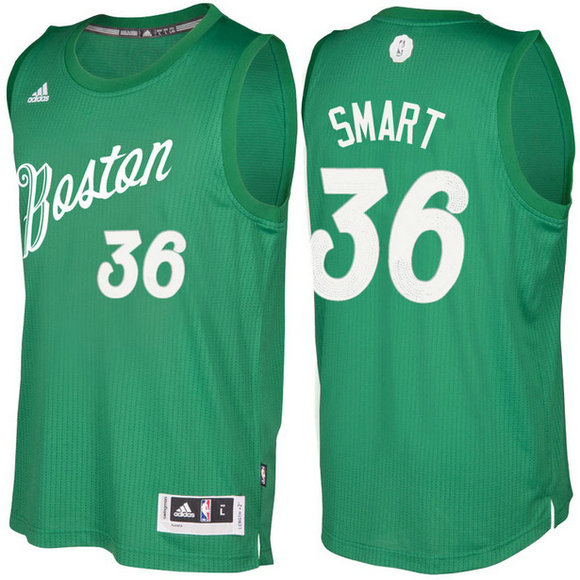 Camiseta baloncesto Boston Celtics Navidad 2016 Al Marcus Smart 36 Verde