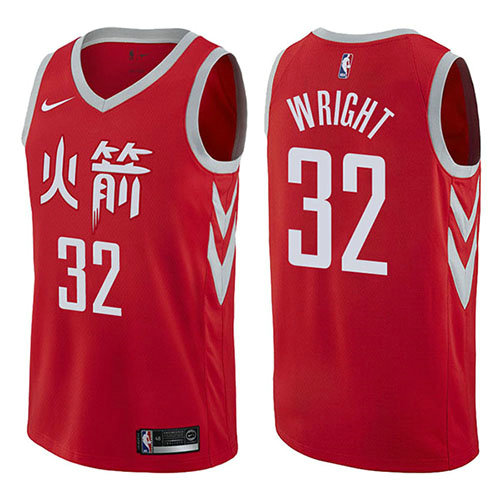 Camiseta baloncesto Brandan Wright 32 Ciudad 2017-18 Rojo Houston Rockets Hombre