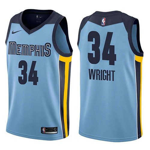 Camiseta baloncesto Brandan Wright 34 Statement 2017-18 Azul Memphis Grizzlies Hombre