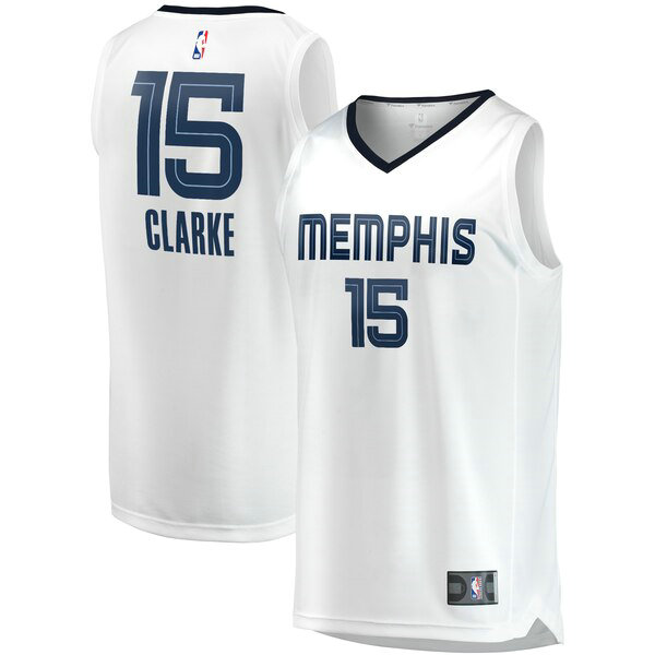 Camiseta baloncesto Brandon Clarke 15 Fast Break Replica Blanco Memphis Grizzlies Hombre