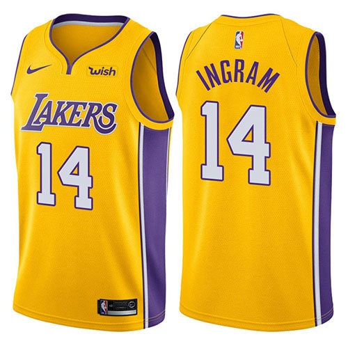 Camiseta baloncesto Brandon Ingram 14 2017-18 Amarillo Los Angeles Lakers Hombre