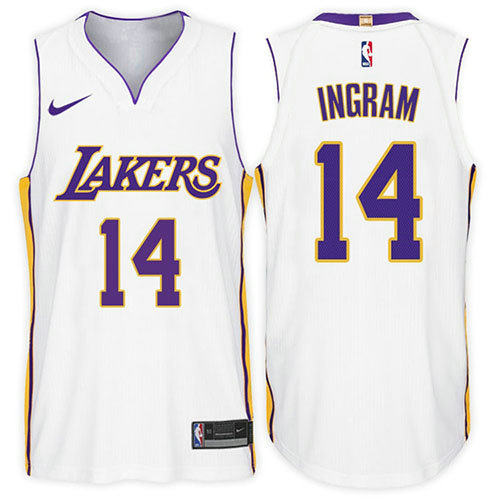 Camiseta baloncesto Brandon Ingram 14 2017-18 Blanco Los Angeles Lakers Hombre