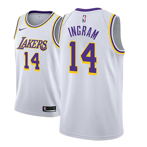 Camiseta baloncesto Brandon Ingram 14 Association 2018 Blanco Los Angeles Lakers Hombre