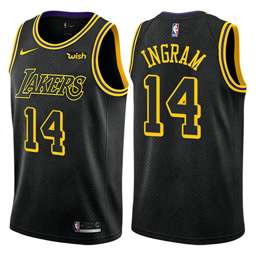 Camiseta baloncesto Brandon Ingram 14 Ciudad 2018 Negro Los Angeles Lakers Hombre