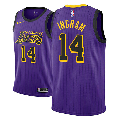 Camiseta baloncesto Brandon Ingram 14 Ciudad 2018 P鐓pura Los Angeles Lakers Hombre
