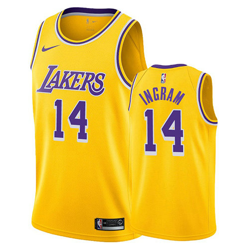Camiseta baloncesto Brandon Ingram 14 Icon 2018 Amarillo Los Angeles Lakers Hombre
