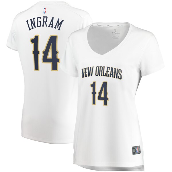 Camiseta baloncesto Brandon Ingram 14 association edition Blanco New Orleans Pelicans Mujer