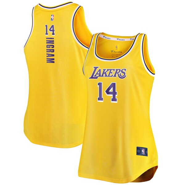 Camiseta baloncesto Brandon Ingram 14 clasico Amarillo Los Angeles Lakers Mujer
