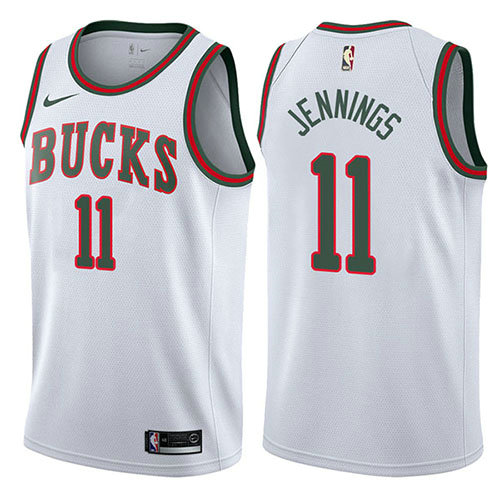 Camiseta baloncesto Brandon Jennings 11 Classic 2017-18 Blanco Milwaukee Bucks Hombre